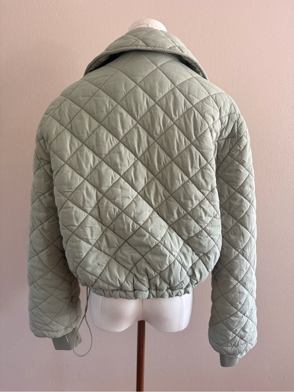 Blank NYC Quilted Puffer Jacket in Sage Green - Picture 2 of 7